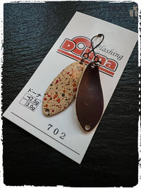 Angelköder Antem Dohna 702: Löffelblinker, ein gesprenkeltes Goldbraun und ein dunkler brauner.
